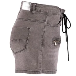 JOSEPH 'IN Short avec lacets medium blue denim délavé Femme GRIS FONCE Outlet