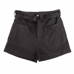 HAPPY Short billie poches plaquées avec ceinture Femme NOIR Hot