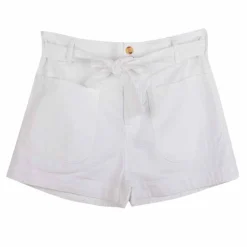 HAPPY Short billie poches plaquées avec ceinture Femme BLANC Clearance