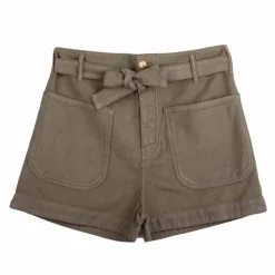HAPPY Short billie poches plaquées avec ceinture Femme KAKI Clearance