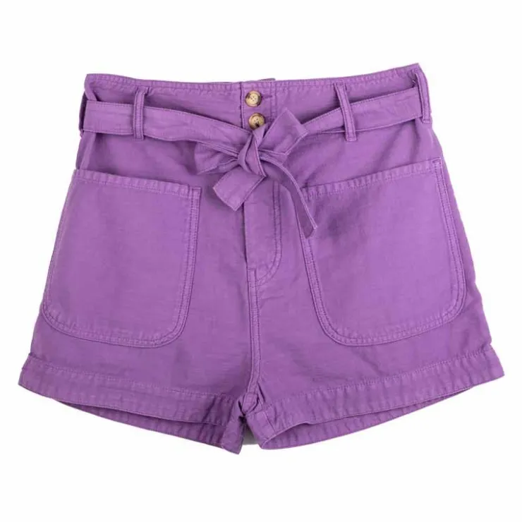 HAPPY Short billie poches plaquées avec ceinture Femme VIOLET Sale