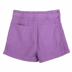 HAPPY Short billie poches plaquées avec ceinture Femme VIOLET Sale