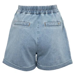 LA PETITE ETOILE Short coton léger taille élastique solet Femme BLEU Hot