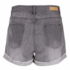 DEELUXE 74 Short court délavé jean avec ourlets Femme GRIS Clearance