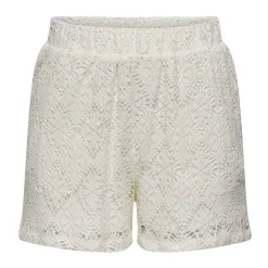JDY Short court élastique eva à dentelle Femme BLANC ECRU Hot