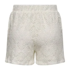 JDY Short court élastique eva à dentelle Femme BLANC ECRU Hot