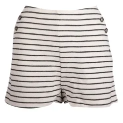 DEELUXE 74 Short courte rayé noir et blanc boutons côté Femme BLANC ECRU Discount
