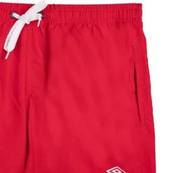 UMBRO Short de bain bleu motifs graphiques et cordon blancs Homme ROUGE New