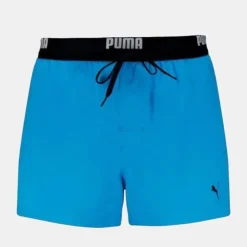 PUMA Short de bain speed blue uni avec élastique noir Homme TURQUOISE