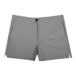 APPARTINENZA Short de bain uni avec bouton Homme GRIS
