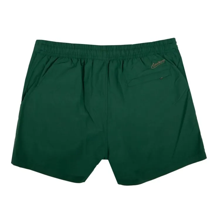 APPARTINENZA Short de bain uni avec bouton Homme VERT FONCE Online