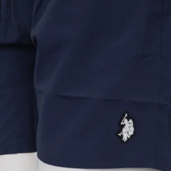 US POLO Short de bain uni noir logo brodé Homme BLEU FONCE Sale