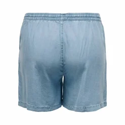 ONLY CARMAKOMA Short denim droit fluide élastique cordon Femme BLEU Sale
