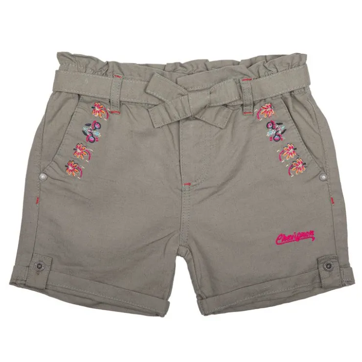 CHEVIGNON Short en coton avec ceinture et motif à fleurs Enfant KAKI Best