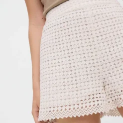 VERO MODA Short en crochet 100% coton BLANC ECRU Discount