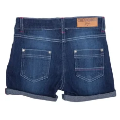 CHEVIGNON Short en jean avec inscription en rose Enfant BLEU FONCE Clearance