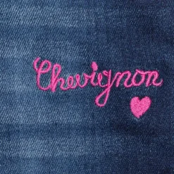 CHEVIGNON Short en jean avec inscription en rose Enfant BLEU FONCE Clearance