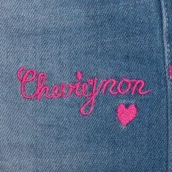 CHEVIGNON Short en jean avec inscription en rose Enfant BLEU Outlet