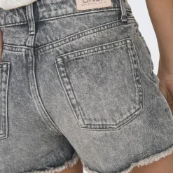 ONLY Short en jean court délavé taille haute Femme GRIS Clearance