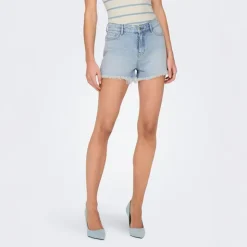 ONLY Short en jeans avec strass Femme BLEU CLAIR Hot