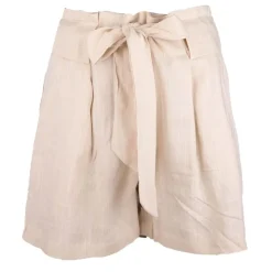 LA PETITE ETOILE Short en lin taille haute avec ceinture amelya Femme BEIGE Sale