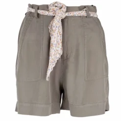 DEELUXE 74 Short fluide ceinture foulard imprimé fleurie Femme KAKI Discount