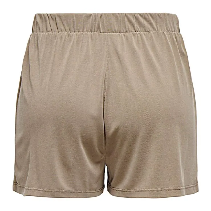 ONLY Short Hannah uni taille élastiquée Femme MARRON Outlet