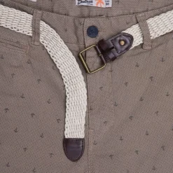 DEELUXE 74 Short imprimé ancre napua avec ceinture tressée Homme MARRON CLAIR Clearance