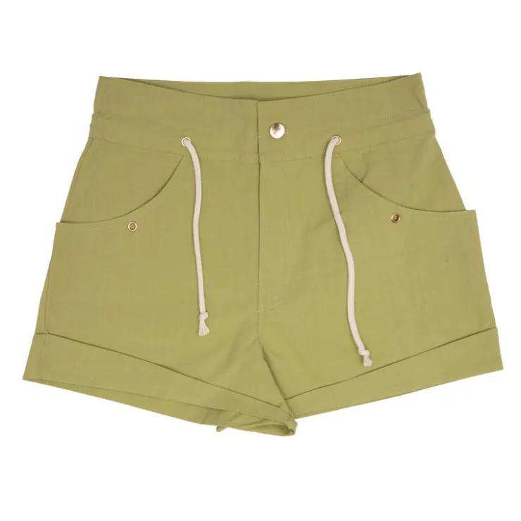 ANTIK BATIK Short kim court à revers Femme KAKI Sale