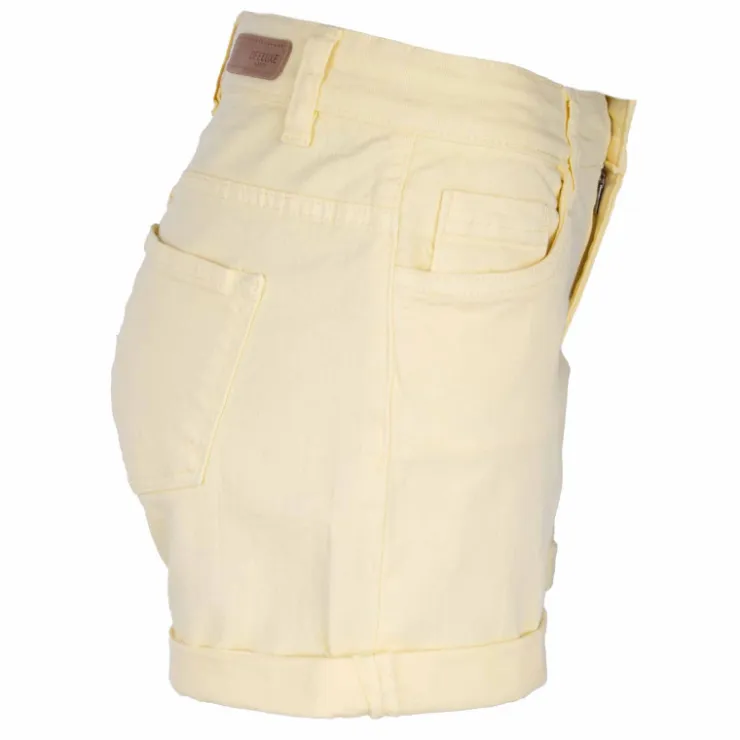DEELUXE 74 Short mini stretch coton avec ourlets Femme JAUNE Outlet