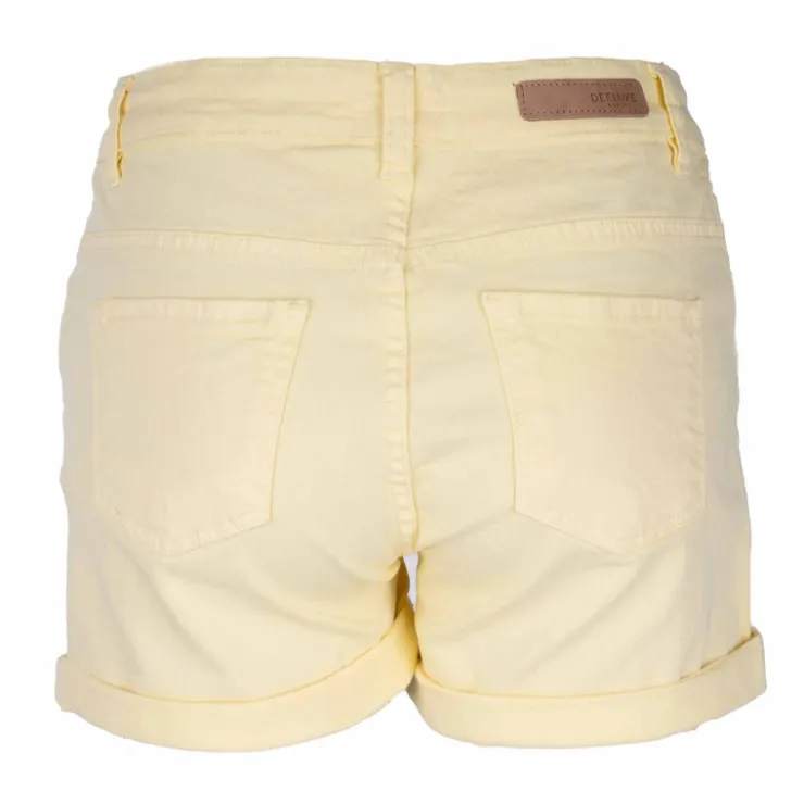 DEELUXE 74 Short mini stretch coton avec ourlets Femme JAUNE Outlet