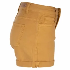 DEELUXE 74 Short mini stretch coton avec ourlets Femme MARRON Best