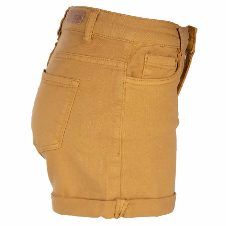 DEELUXE 74 Short mini stretch coton avec ourlets Femme MARRON Best