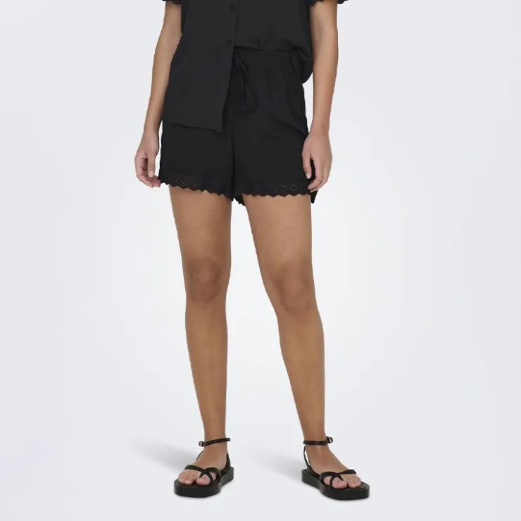 JDY Short avec dentelle et poches latérales Femme NOIR Best