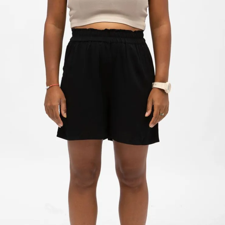 VERO MODA Short fluide taille haute élastique Femme NOIR Clearance