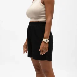 VERO MODA Short fluide taille haute élastique Femme NOIR Clearance