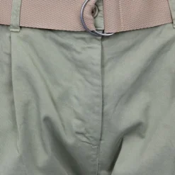 PLEASE Short semolina kaki taille haute avec ceinture Femme VERT CLAIR Clearance