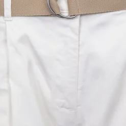 PLEASE Short semolina kaki taille haute avec ceinture Femme BLANC ECRU Clearance