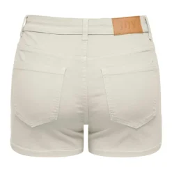 JDY Short skinny taille haute poches arrières bouton uni Femme BLANC ECRU Outlet