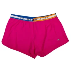 TOMMY HILFIGER Short sport uni bande taille coton stretch Femme ROSE Hot