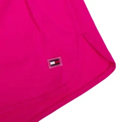 TOMMY HILFIGER Short sport uni bande taille coton stretch Femme ROSE Hot