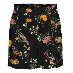 VERO MODA Short taille haute élastique fluide à fleurs colorées Femme NOIR Sale