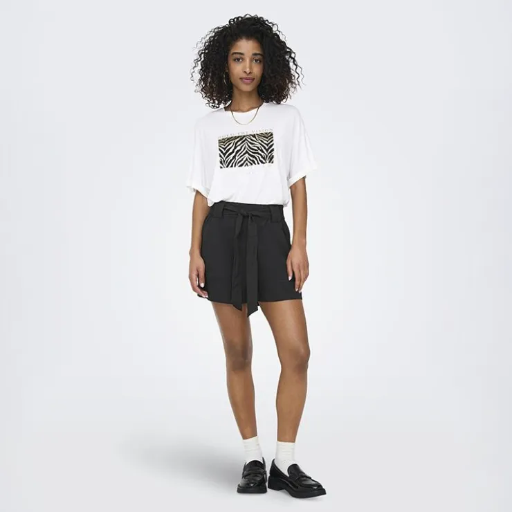 ONLY Short Talia regular avec ceinture Femme NOIR New