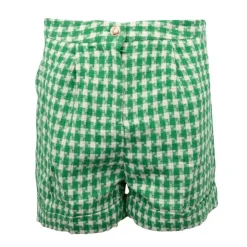 LA PETITE ETOILE Short priss tweed pied de poule Femme VERT Clearance