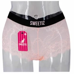 SWEETIZ Shorty en dentelle bande élastique logo sexy Femme ROSE CLAIR