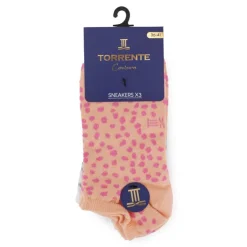 TORRENTE Socquette imprimé animal x3 Femme ORANGE CLAIR Best