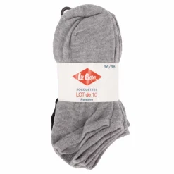 LEE COOPER Socquette unie lot x10 noumea Femme GRIS Online