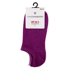 LULU CASTAGNETTE Socquettes lot x3 lalita Femme VIOLET New