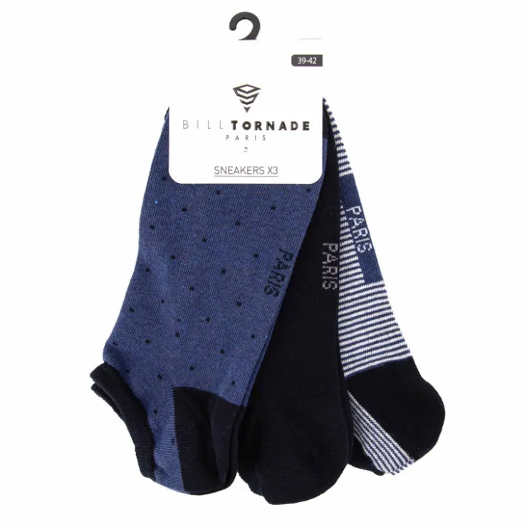 BILL TORNADE Socquettes sneakers lot x3 fant h t39-46 11095 Homme BLEU