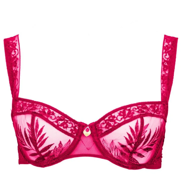 AUBADE Soutien gorge délicat en tulle orné d'un bijou dentelle Femme ROSE Hot